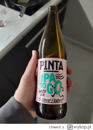 chwed - IPA To Go: Hazy IPA Citra/Sabro

Hazy IPA od Pinty. Na rynku 8 miesięcy. Barw...