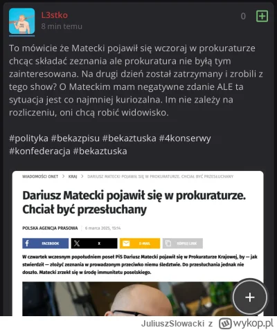 JuliuszSlowacki - Konfiarz robi za apologetę pisowców? Szok i niedowierzanie ( ͡° ͜ʖ ...