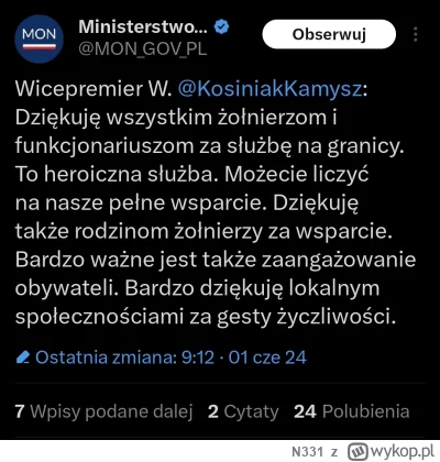 N331 - Pozwólmy politykom zmieniać zdanie. Otóż na granicy z Białorusią doskonale wid...