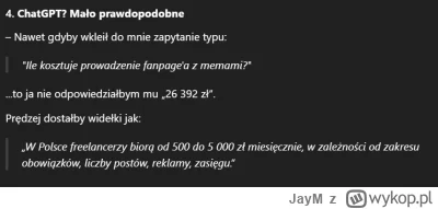 JayM - Ktoś się zastanawiał czy chat GPT podał mu tę stawkę, bo przeliczył z $. Otóż ...