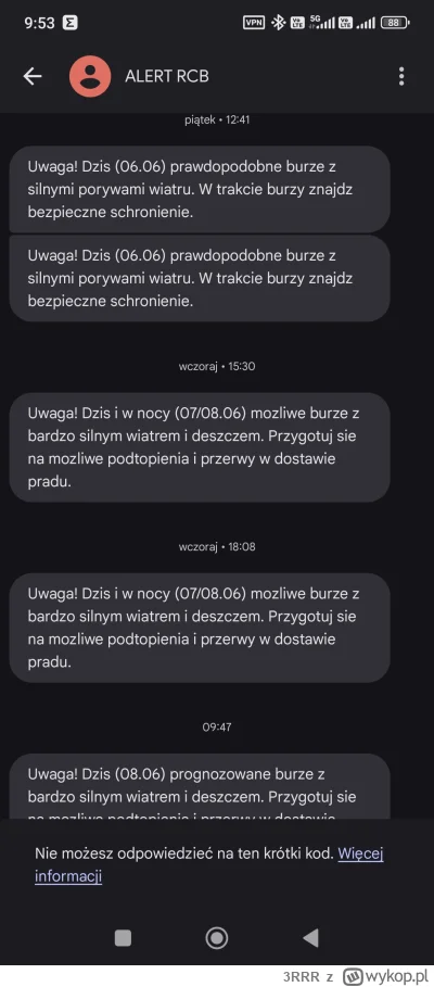 3RRR - #burza #alert #pogoda już do mnie 3 dzień piszą a jeszcze kropla wody nie spad...