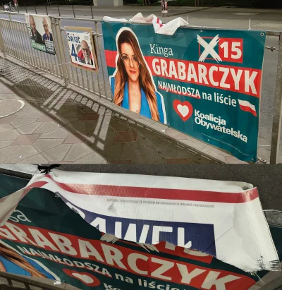 WykopX - We Wrocławiu plakaty wyborcze Konfederacji są zrywane! Na ich miejscu Koalic...