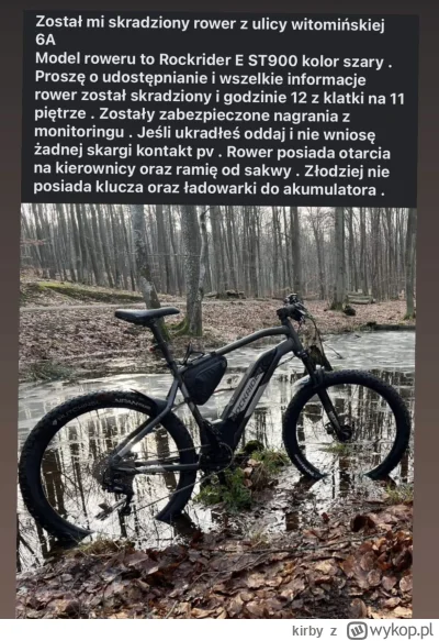 kirby - Mojemu koledze skradziono wczoraj rower w Gdyni. Załączam post kolegi. Jeśli ...