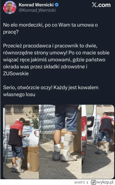 erni13 - Ciekawe czy pan kurier nie jest przypadkiem wyborcą Konfy i sam w necie nie ...