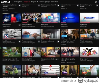 amamoh - >Z kolei Canal+ online działa jako apka na smart TV, ale... jest tam 18 kana...