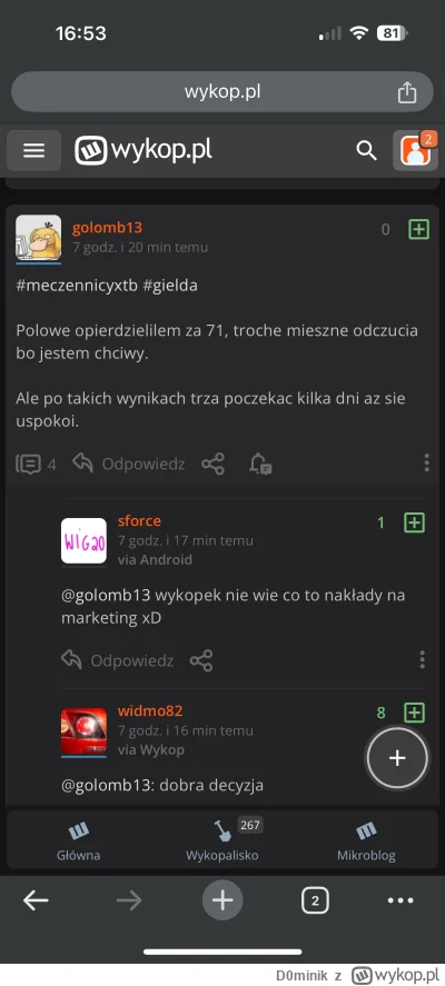 D0minik - @sforce: spoko dzisiaj się śmiałeś, że ktoś sprzedał za 71 zł xD