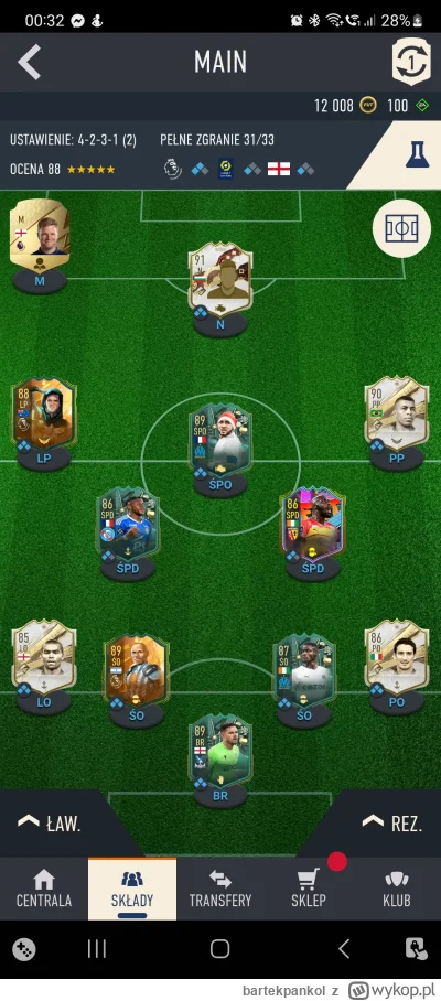 bartekpankol - @DarekMarek
żółw wejdzie za stoichkova na napad mam masę niewymiennych...