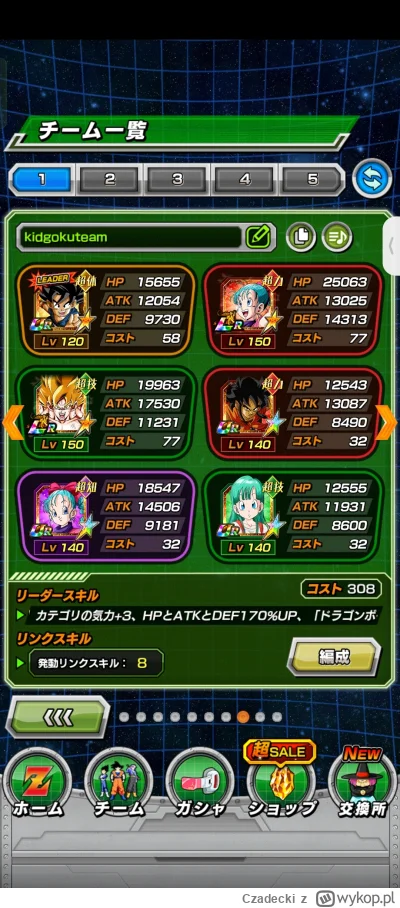 Czadecki - #dokkanbattle 
Zdecydowanie mój ulubiony team w tym momencie