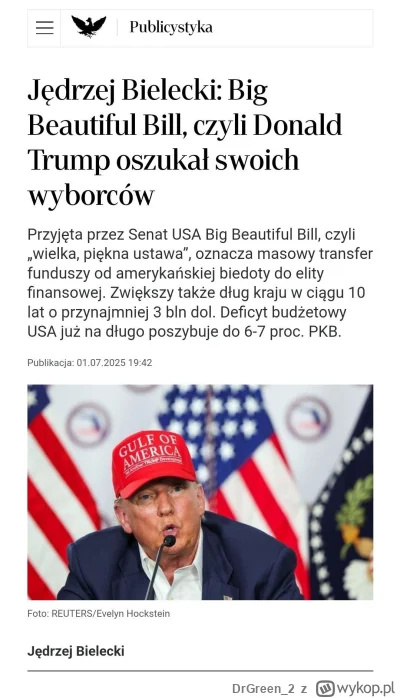 DrGreen_2 - Kiedy wybierasz miliardera na prezydenta...
Mówiłem to samo od samego poc...