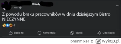 brainmixer - janusz żali się całemu światu, że musiał w sobotę zamknąć, bo pracownicy...