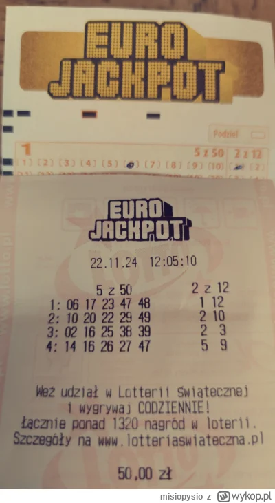 misiopysio - Jestem już gotowy na główną wygraną. Wcześniej kilka razy wysyłałem, ale...