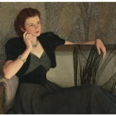 GARN - #sztuka #art #malarstwo #obrazy autor: Albert Herter (1871-1950) | Lady in Bla...