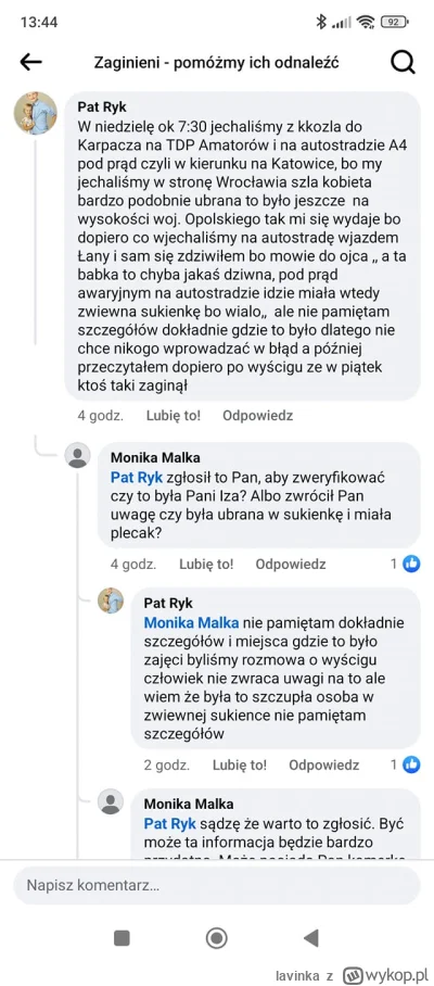 lavinka - #csiwykop Może ona, może nie ona, z komentarzy na fejsie.