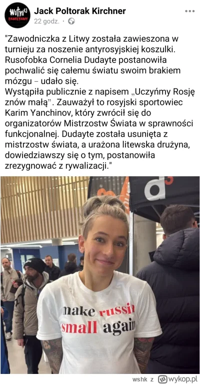 wshk - Brawo dla tej pani 

#ukraina #rosja #wojna #litwa #koniaszowatapropaganda