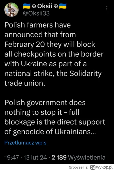 Grooveer - Według tej Ukrainki blokada granicy z Ukrainą to wspieranie ludobójstwa Uk...