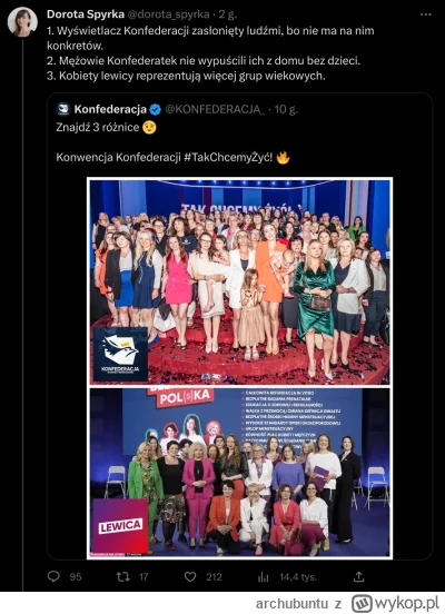 archubuntu - Elo #lewica. Czy naprawdę w waszej kobiecej partii nie ma nikogo, kto og...