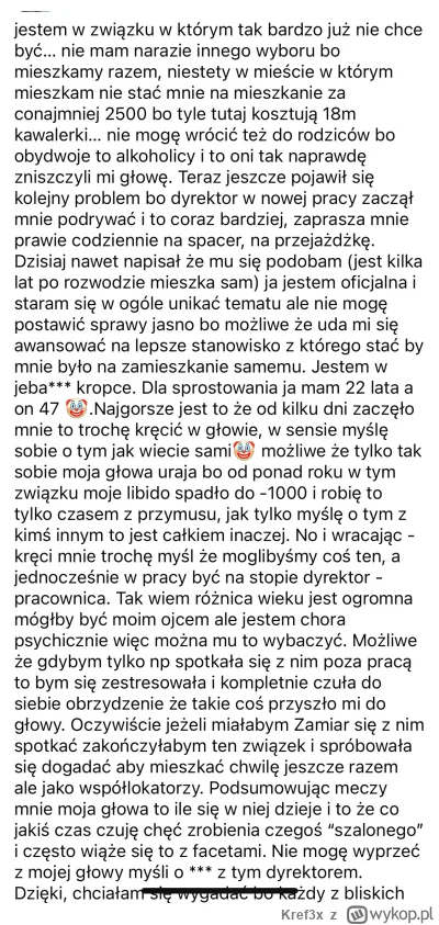 Kref3x - #przegryw #natura #p0lka #blackpill ciezko cos napisac. P0lka chce odejsc od...