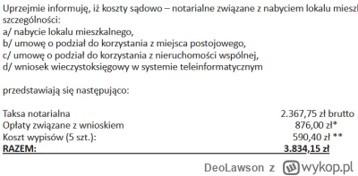 DeoLawson - Mirasy, to jest normalna cena, czy deweloper razem z notariuszem próbują ...