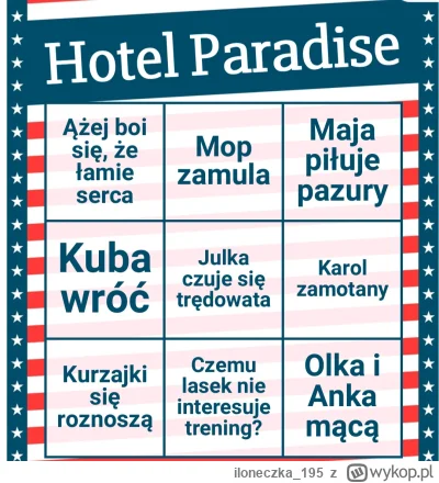 iloneczka_195 - #hotelparadise bingo odcinkowe