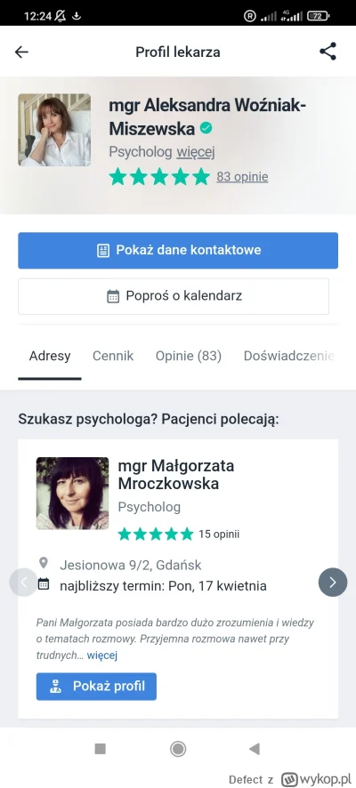 Defect - @dodd Panią Aleksandre niedawno znalazłem na Znanym Lekarzu ( ͡° ͜ʖ ͡°)