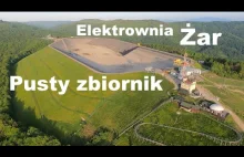 Przelot nad remontowanym zbiornikiem elektrowni wodnej Żar w Międzybrodziu