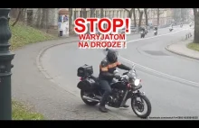 Co ten motocyklista chciał zrobić ?