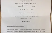 Akt łaski Andrzeja Dudy z roku 2015 w "tej" sprawie