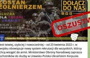 Kampania dezinformacyjna ws. rekrutacji polskich ochotników do walki na Ukrainie