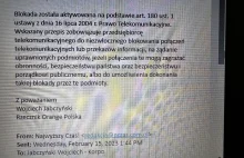 Rzecznik Orange Polska potwierdza, że blokada nczas nastąpiła na polecenie służb