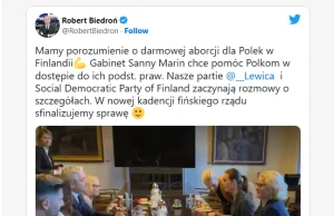 Robert Biedroń kłamał w sprawie deklaracji premier Finlandii dot. aborcji