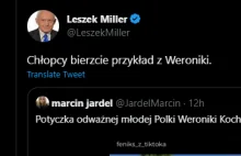 Leszek Miller na twitterze chwali kamratke od Olszańskiego.