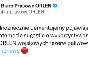 Biuro prasowe Orlen apeluje o rzetelne przekazywanie informacji