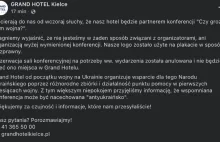 Grand Hotel Kielce odwołuje spotkanie z szurem Sykulskim