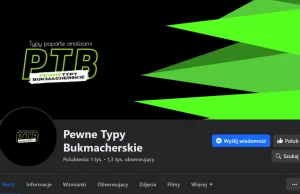 Strona FB "Pewne Typy Bukmacherskie" = SCAM