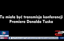 Czarna Plansza w TVP Info zamiast konferencji premiera Polski - Donalda Tuska