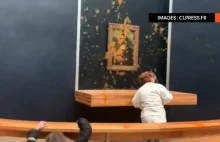 Radykałowie klimatyczni atakują obraz Mony Lisy w Luwrze w Paryżu.