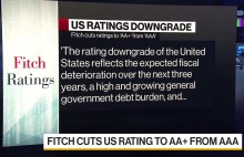 Agencja Fitch obniża rating USA! Krach na Wall Street, załamanie cen obligacji?
