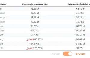 Najtańsze ceny rejestracji i przedłużenia domen .pl