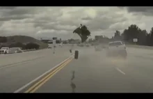 Most incredible car accident CAR JUMP ON BROKEN WHEEL on 118 Freeway in Chatswor