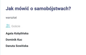 Campus Polska: będą mężczyźni w panelu "Jak mówić o samobójstwach"