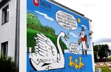 Ekologiczny mural przy skateparku na plaży w Zbąszyniu