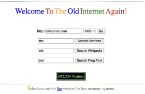 The Old Net - Strona która pozwala na surfowanie po starych stronach.