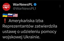 Izba Reprezentantów USA zatwierdziła pakiet pomocy 60 mld dolarów dla Ukrainy