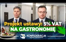 Konfederacja przedstawia projekt ustawy: 5% VAT dla gastronomii.