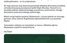 Prezydent Sutryk zapowiada sprzedaż WKS Śląsk Wrocław. Kończy się era prezesa