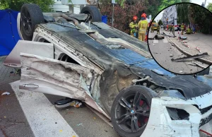 Groźny wypadek w Warszawie. Bmw uderzyło w grupę przechodniów