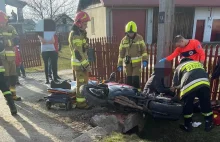 Pogórska Wola. Motocyklista o mało nie wylądował na ogrodzeniu