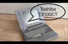 Stary laptop Toshiba z 486 (T2100CT) - mały przegląd możliwości z lat 1993-1995