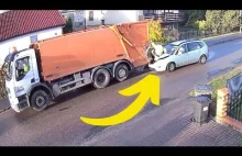 Wjechał w tył śmieciarki i przygniótł pracownika firmy wywożącej śmieci!