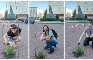 Aktywiści "obetonowali" kawałek placu w Katowicach i apelują do konserwatora
